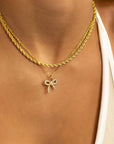 Charm | Rhinestone Bow Charm 18k Gold Plated