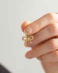 Charm | Rhinestone Bow Charm 18k Gold Plated
