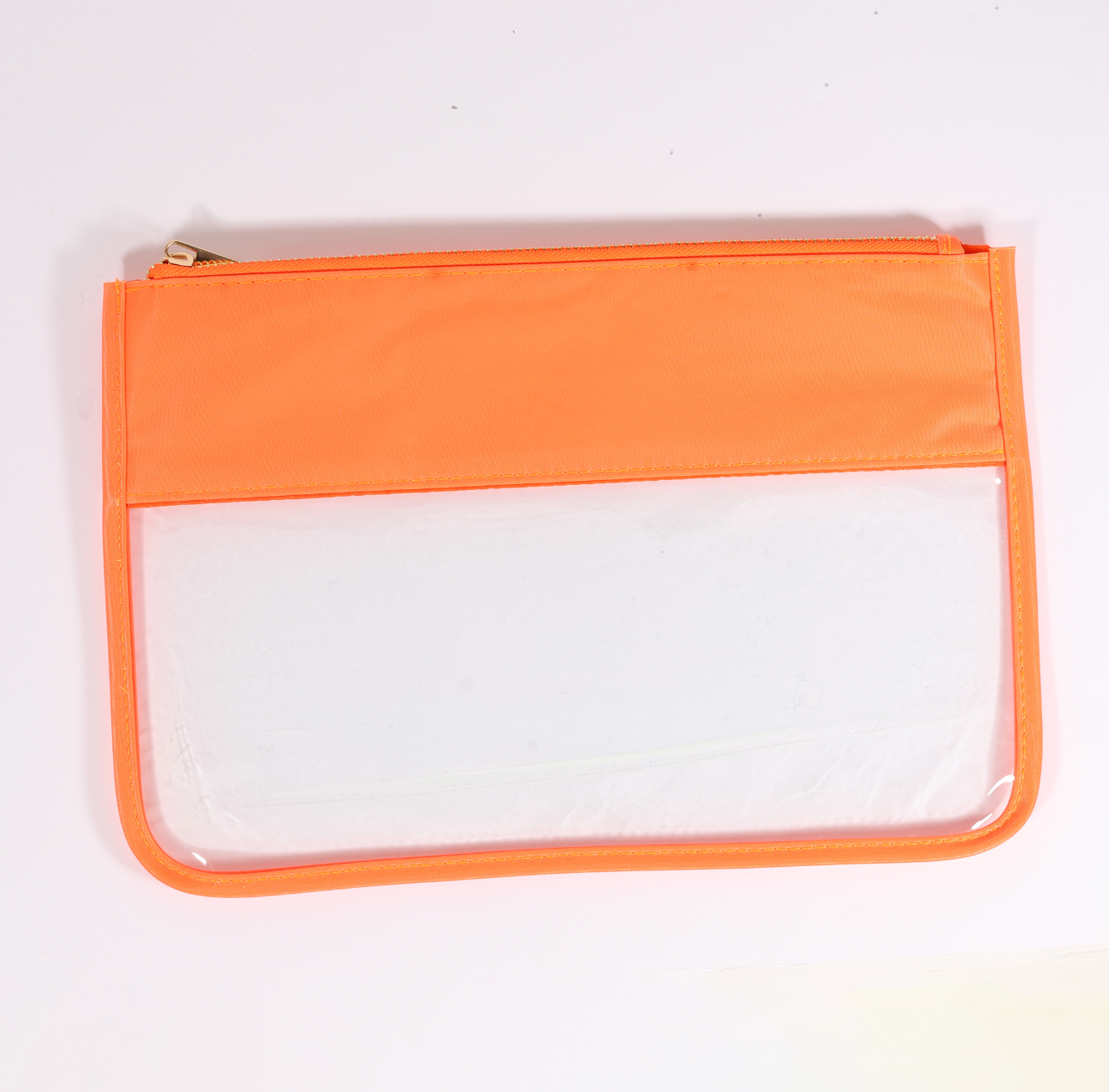 Neon Orange - Flat Nylon Pouch