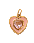 Holiday Green Circle Gem, 18k Gold Plated Charm