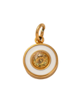 Holiday Green Circle Gem, 18k Gold Plated Charm