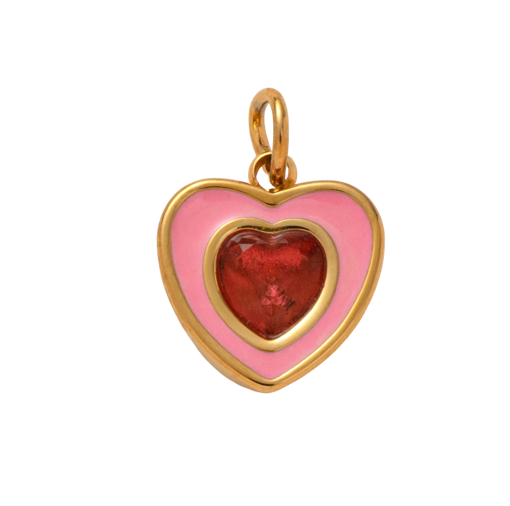 Holiday Green Circle Gem, 18k Gold Plated Charm