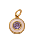 Holiday Green Circle Gem, 18k Gold Plated Charm