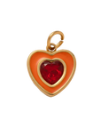 Holiday Green Circle Gem, 18k Gold Plated Charm