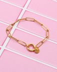 Paperclip Link Necklace, 18k Gold Plated