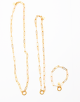 Paperclip Link Necklace, 18k Gold Plated