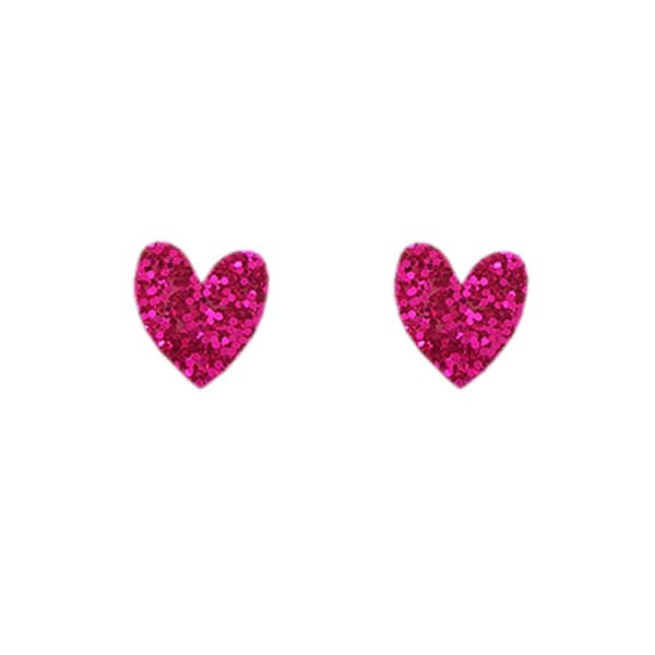 Heart Stud Earrings (Various Colours)