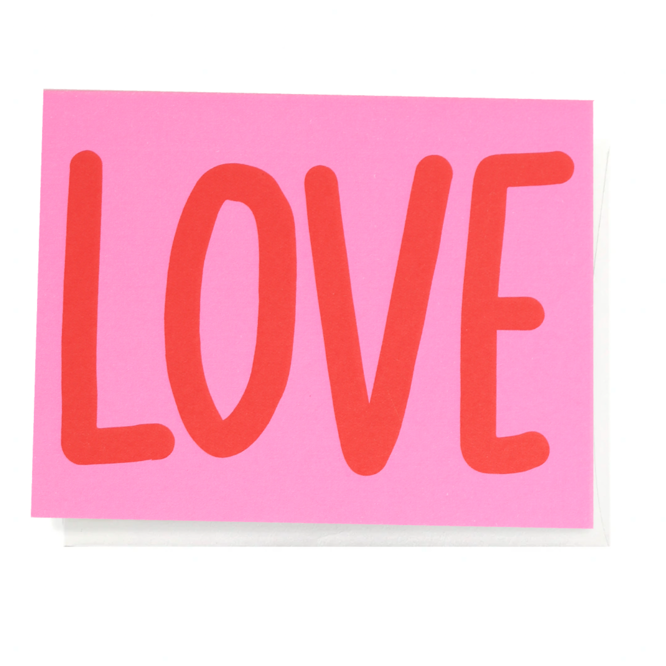LOVE, Red + Pink Greeting Card