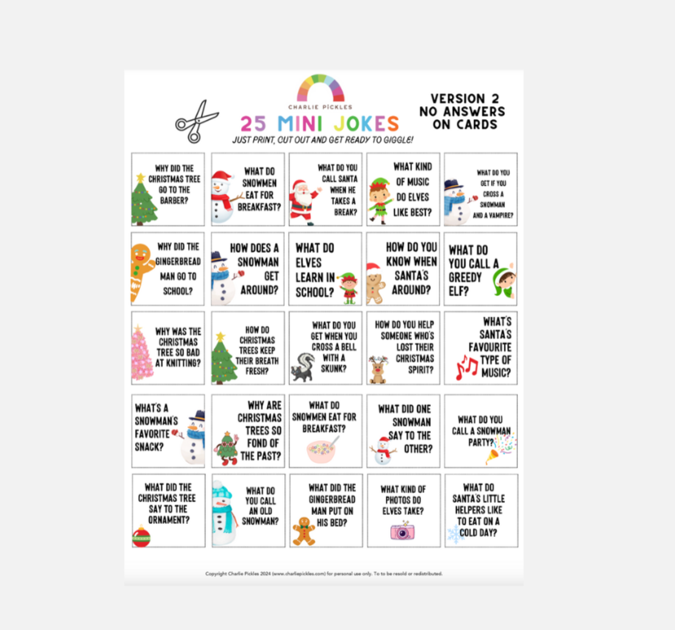 Free Printables for Advent Calendars