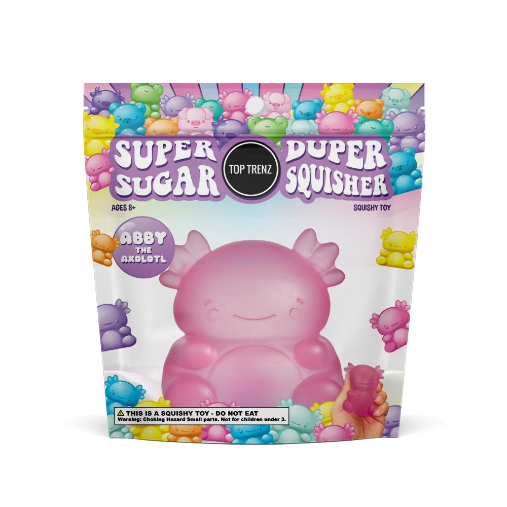 Super Duper Sugar Squisher Toy - Axolotl