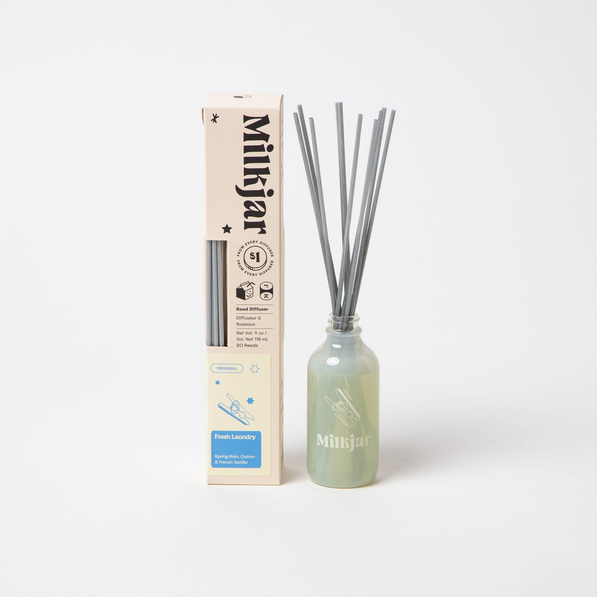 Fresh Laundry - Rain, Cotton &amp; Vanilla 4oz Reed Diffuser
