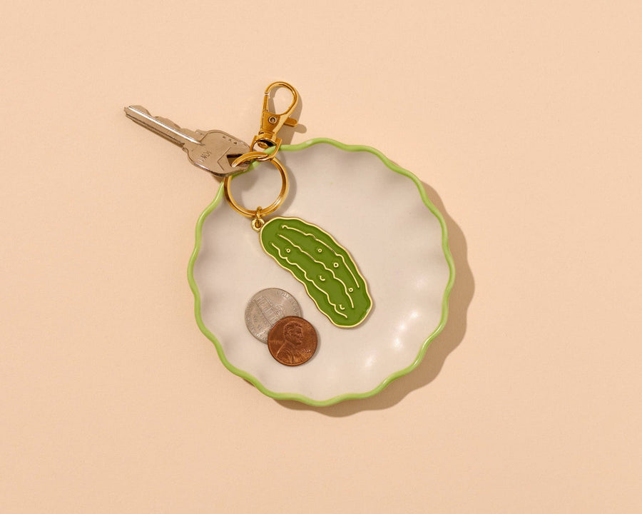 Enamel Keychain & Bag Charm—Pickle (Veggie, Foodie, Summer)