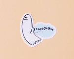 Clear Vinyl Sticker—Tootin' Ghost