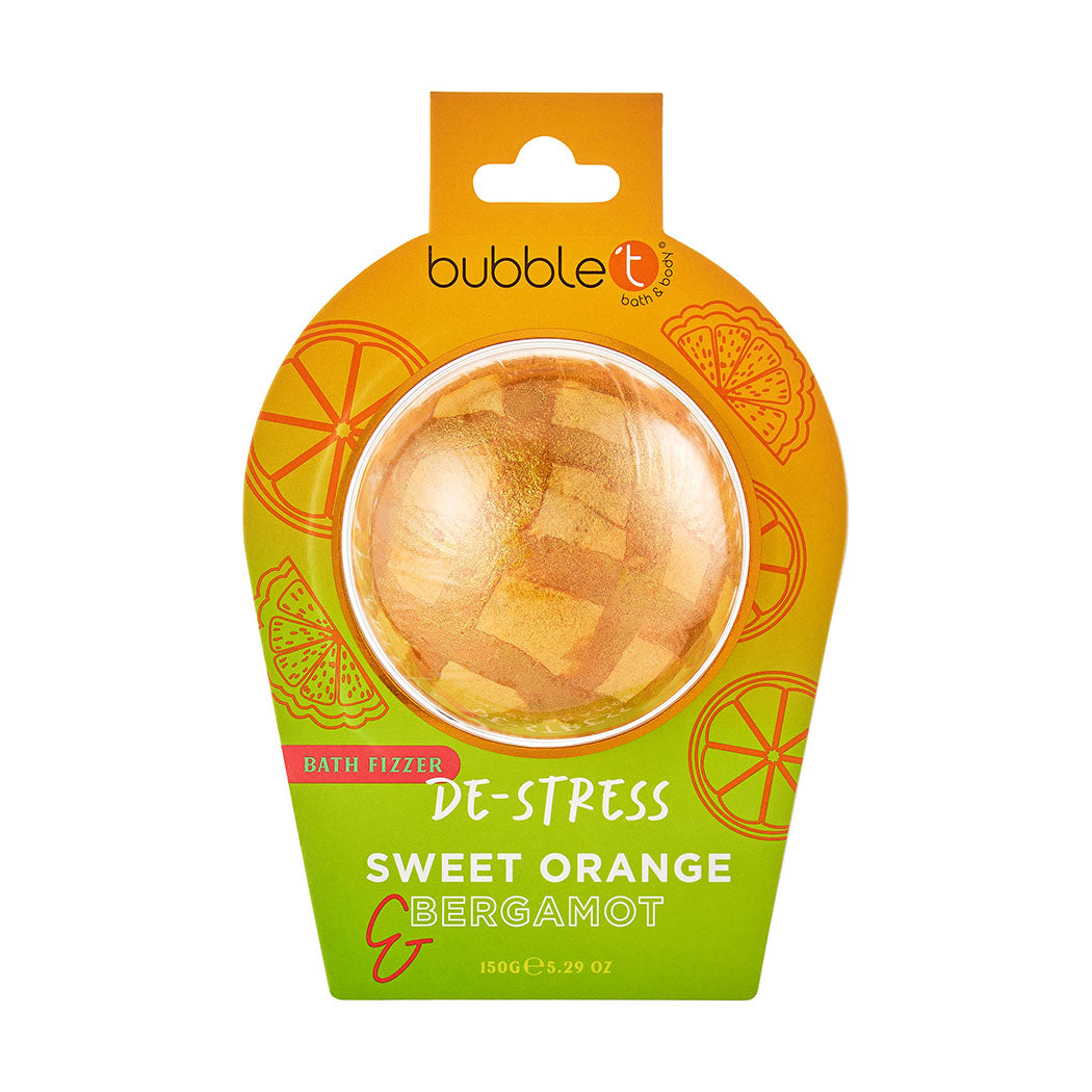 De-Stress Bath Fizzer - Sweet Orange &amp; Bergamot