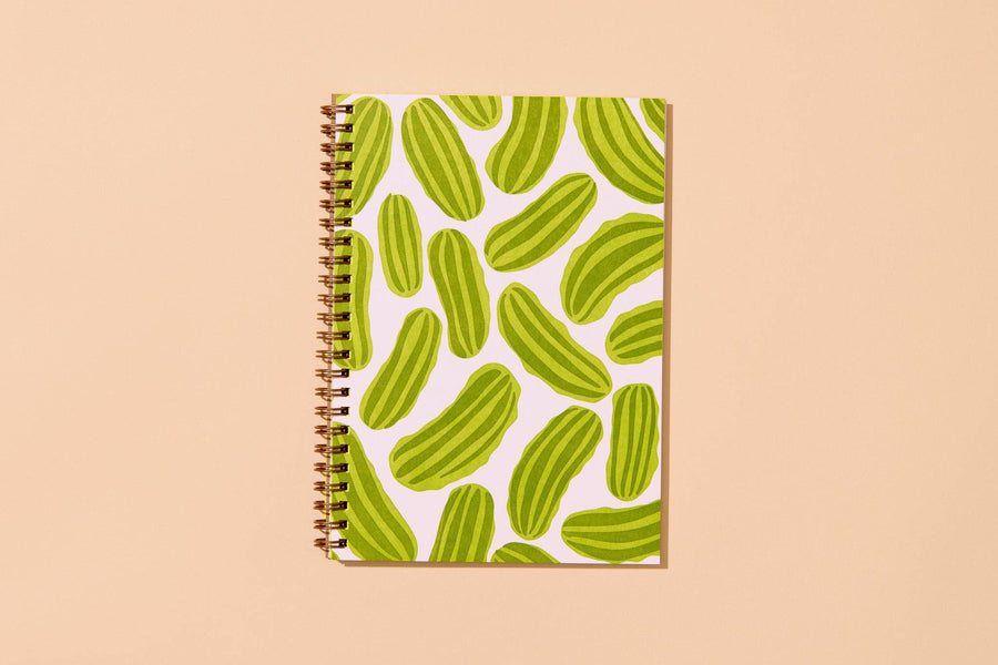 Letterpress A5 Lined Spiral Notebook—Pickles