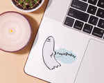 Clear Vinyl Sticker—Tootin' Ghost