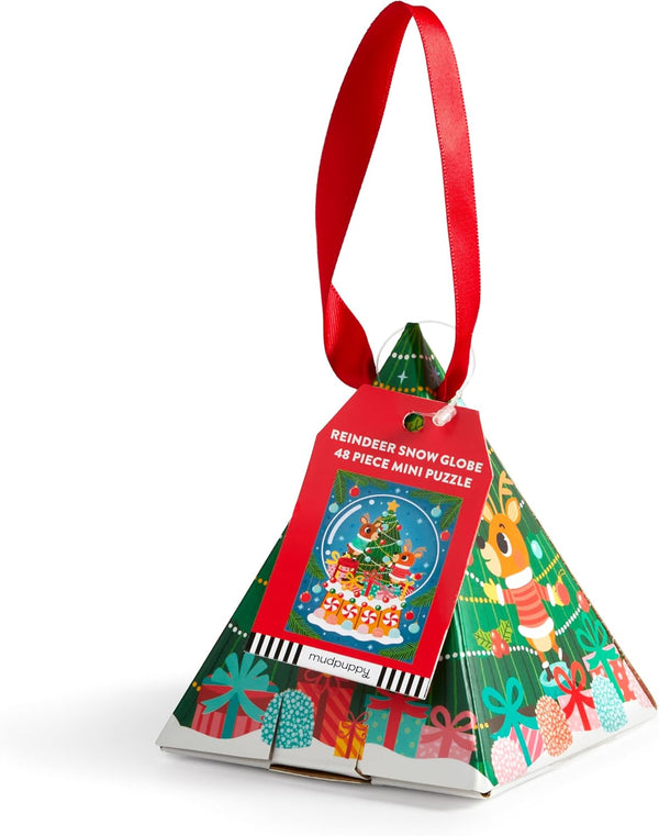 Reindeer Snow Globe Puzzle Ornament (48 Piece Mini Puzzle)