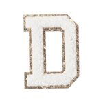 D - Letter Patch White