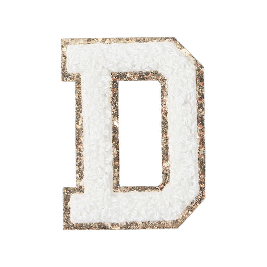 D - Letter Patch White