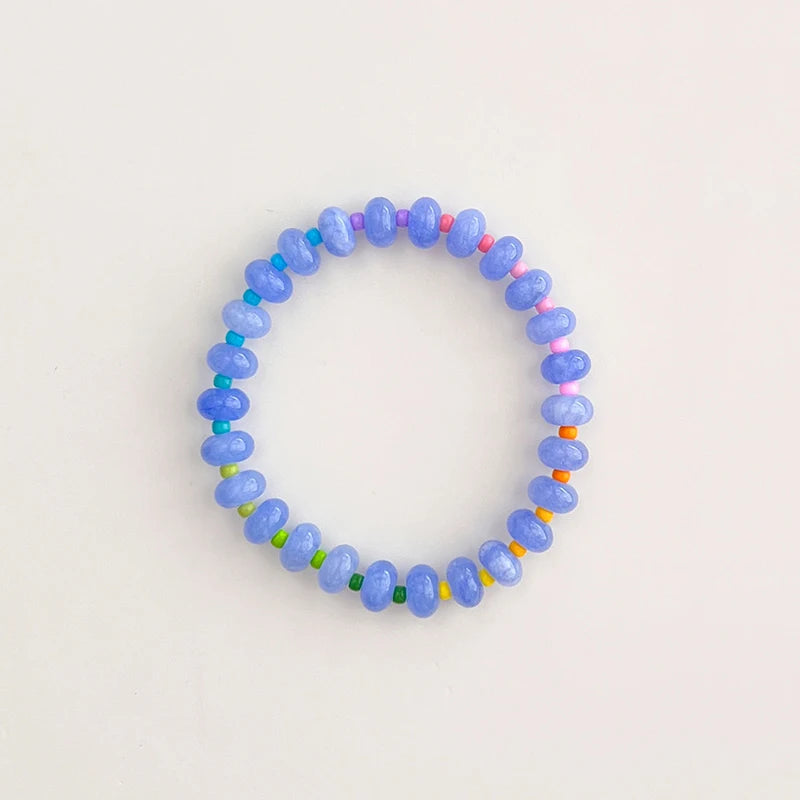 Stone Beads Bracelet, Berry Blue