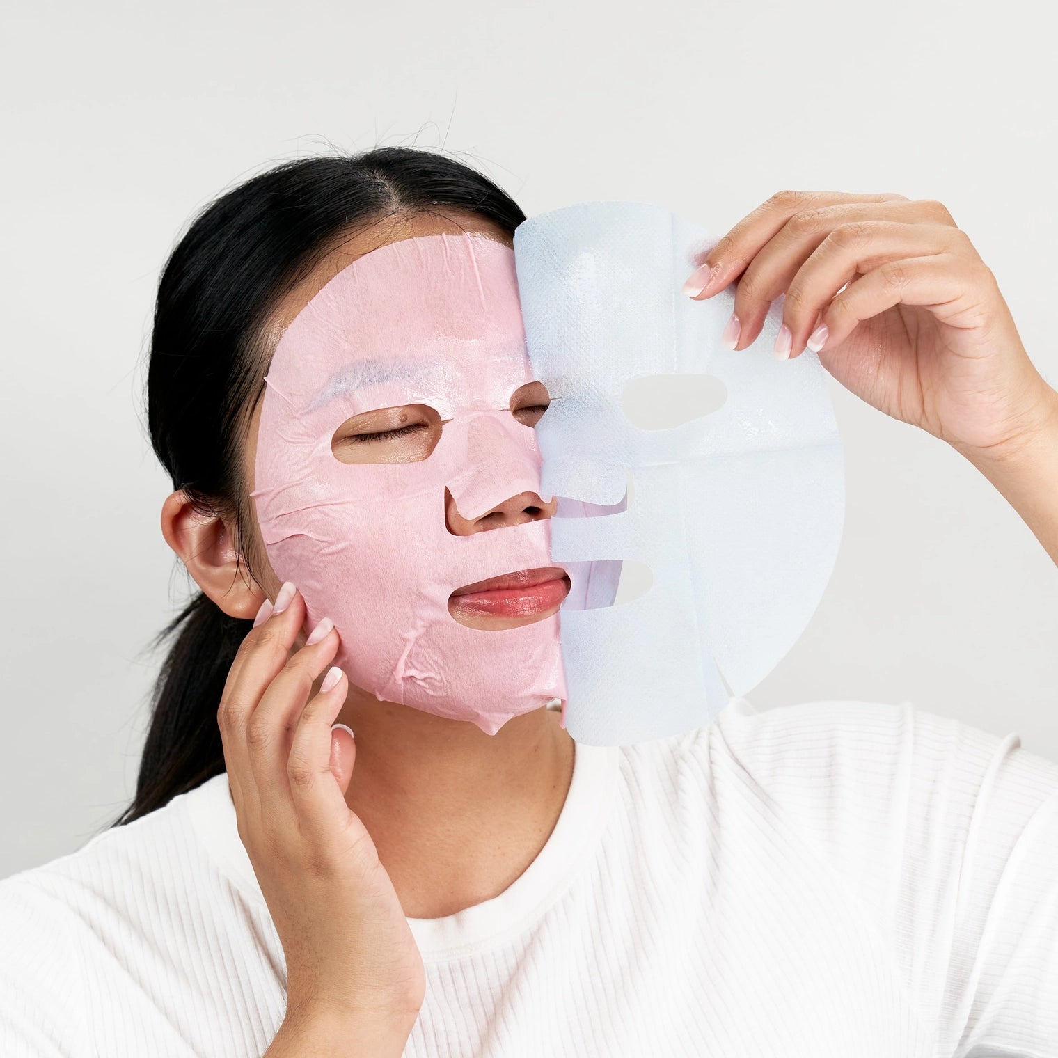 I Pinky Promise Rejuvenating Mask on face