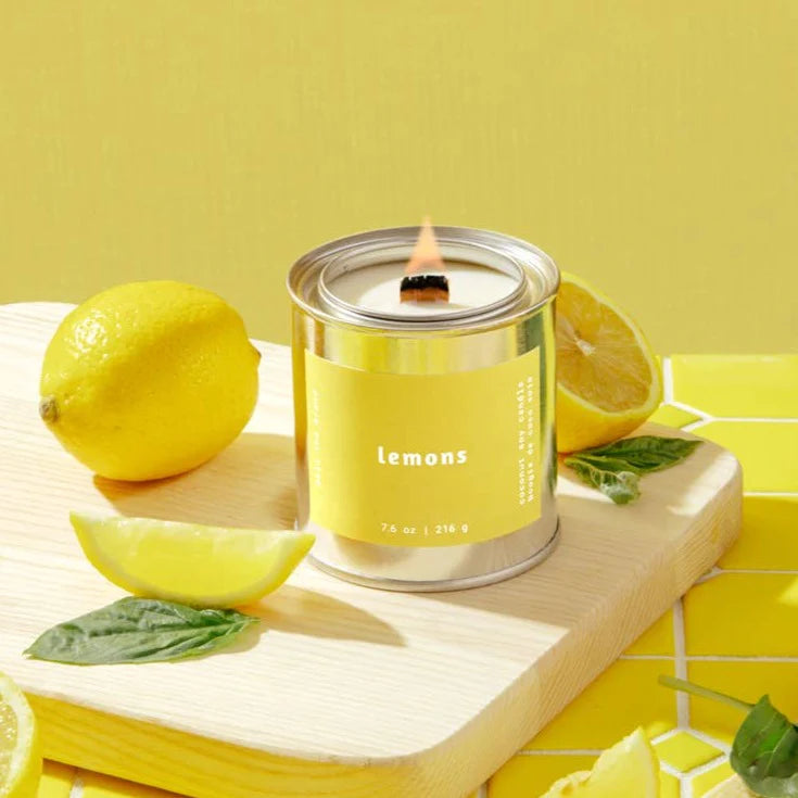 Citrus,  Basil and Lemongrass Candle with Lemons