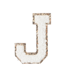 J - Letter Patch White