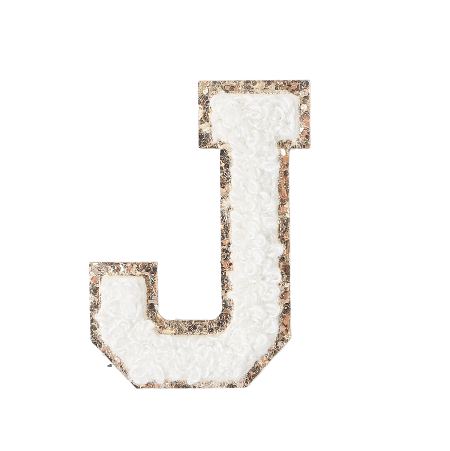 J - Letter Patch White