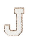 J - Letter Patch White