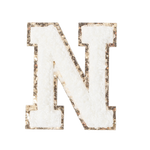 N - Letter Patch White
