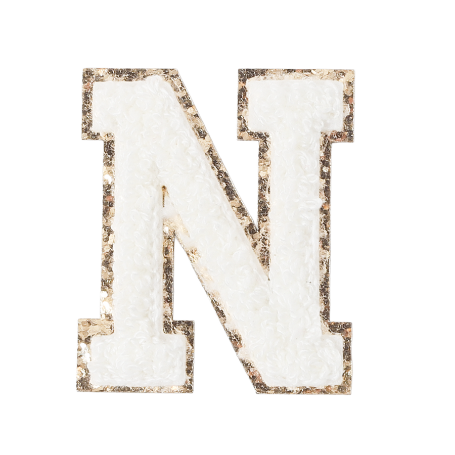 N - Letter Patch White