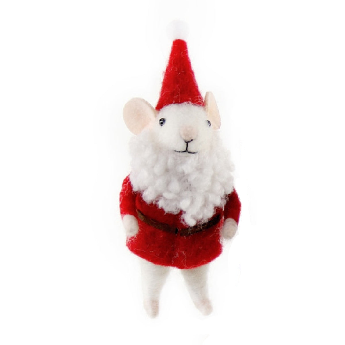 Felt Mr. Mouse Ornament, dressed as Santa
