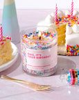 "OMG, It's Your Birthday" candle on party table