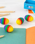 Rainbow Egg Erasers (Set Of 4)
