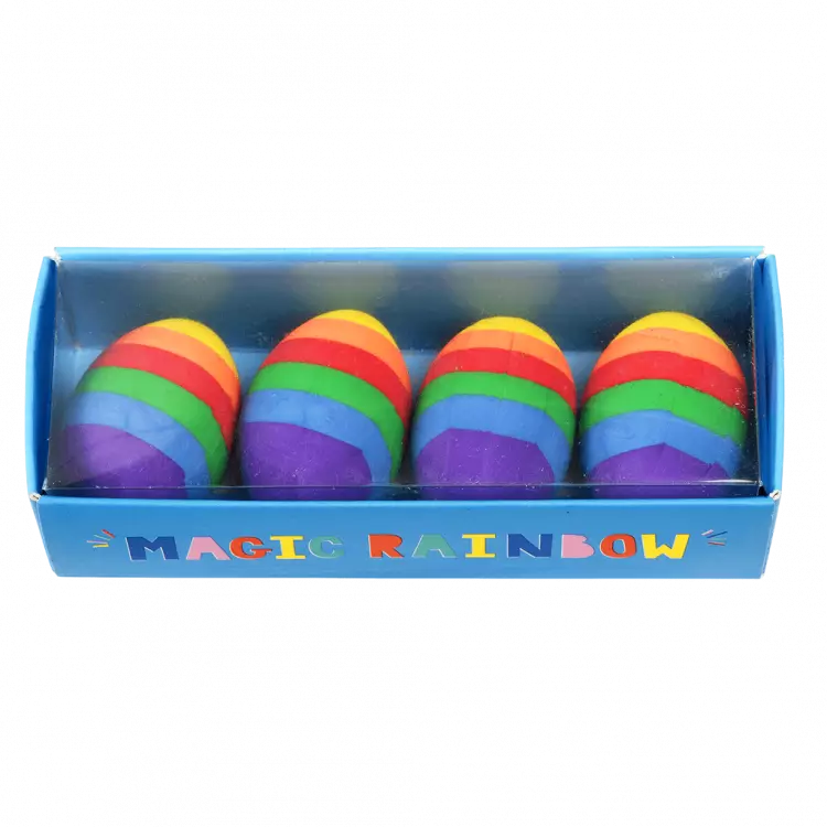 Rainbow Egg Erasers (Set Of 4)