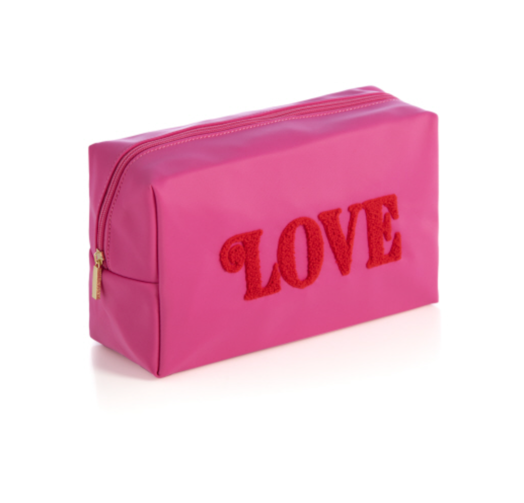 LOVE LARGE COSMETIC POUCH,PINK