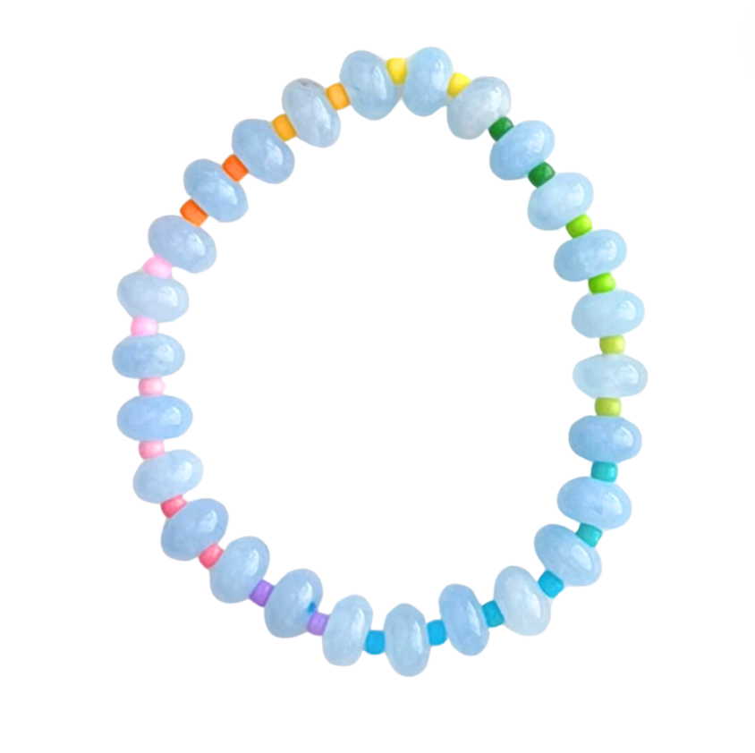 Stone Beads Bracelet, Blue Raspberry