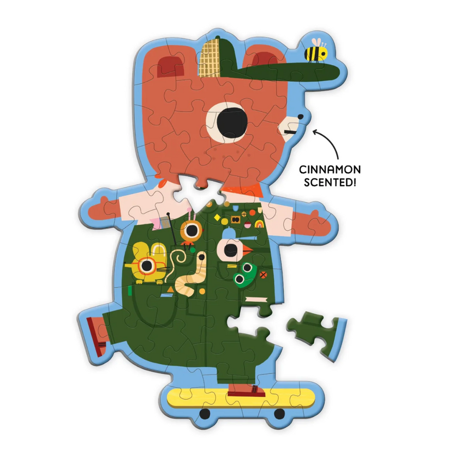 Cinnamon Bear 48 Piece Scratch and Sniff Shaped Mini Puzzle
