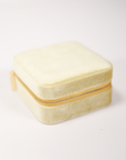 Pale Yellow Velvet Jewelry Box