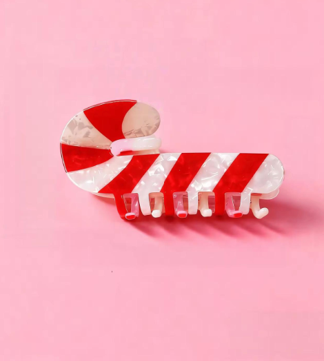 Candy Cane Hair Claw