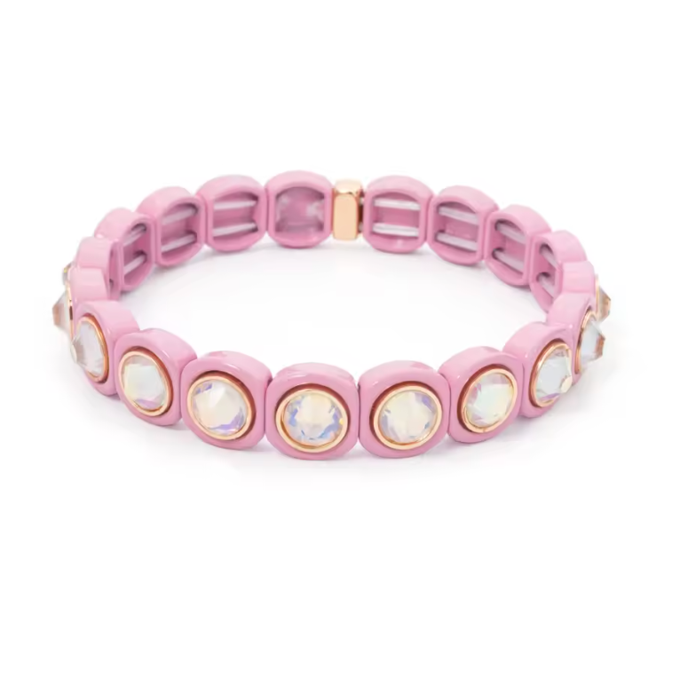 Enamel Bracelet, Baby Pink