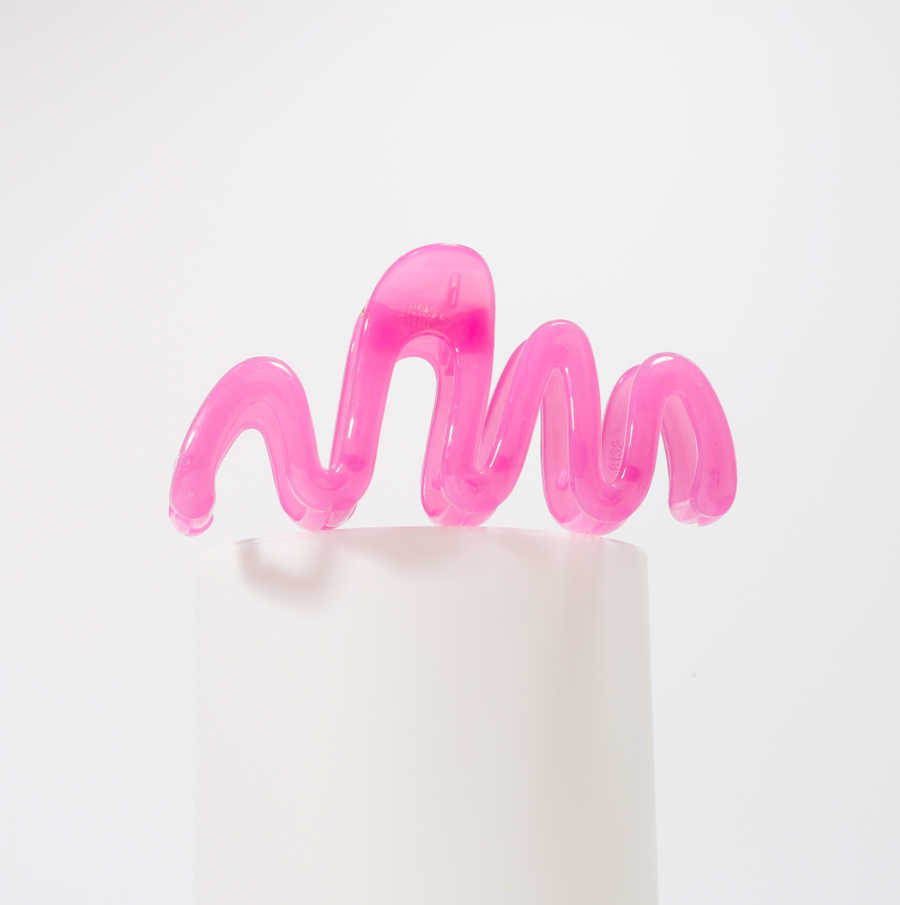 Squiggle Jelly Hair Claw, Pink
