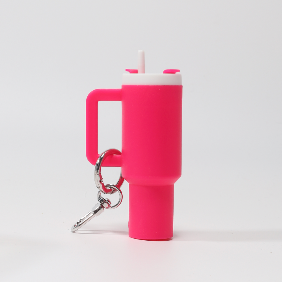 Custom Stanley Keychain / Bag Charm - Dark Pink