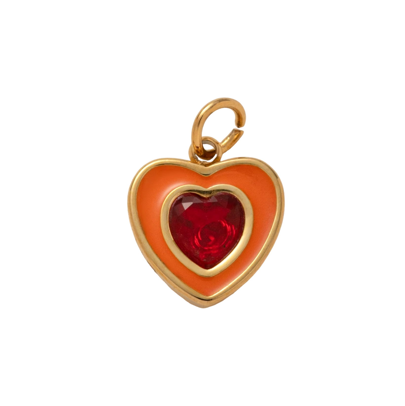 Holiday Green Circle Gem, 18k Gold Plated Charm