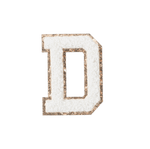 D - Letter Patch White