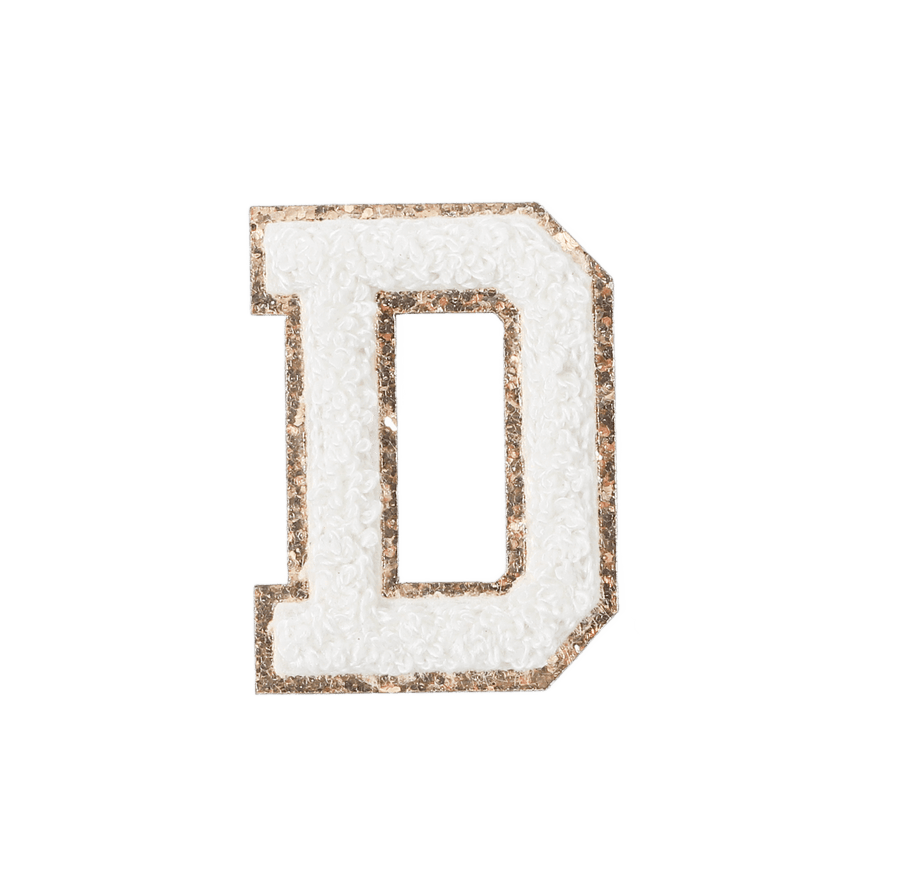 D - Letter Patch White