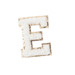 E - Letter Patch White