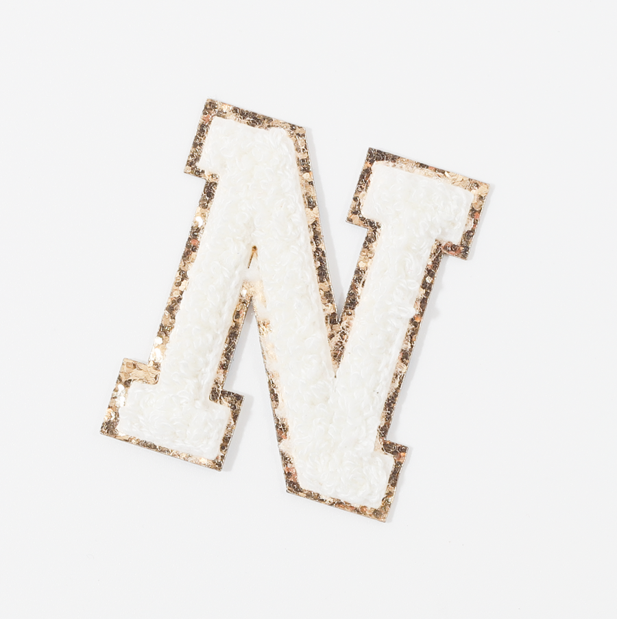 N - Letter Patch White