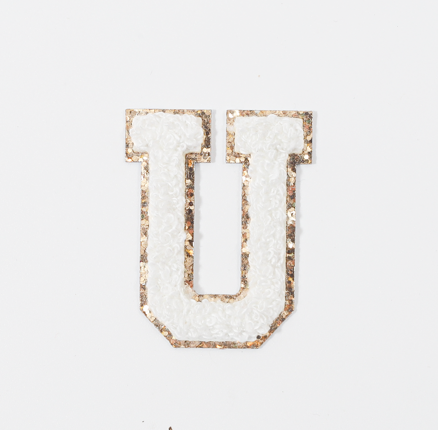 U - Letter Patch White