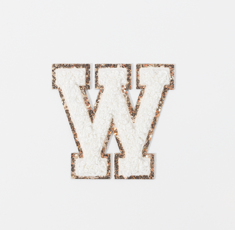 W - Letter Patch White
